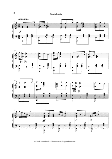 Santa Lucia Pedal Harp Solo Page 2