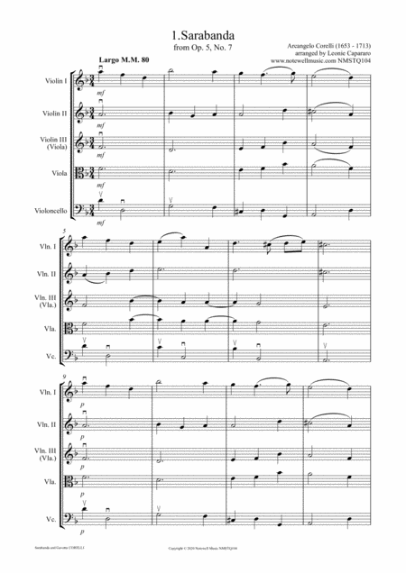 Sarabanda E Gavotta From Violin Sonata Opus 5 Nos 7 10 Page 2