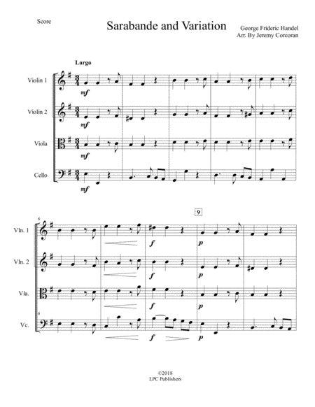 Sarabande And Variations For String Quartet Page 2