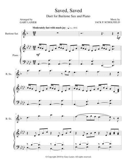 Saved Saved Duet For Baritone Sax Piano Page 2