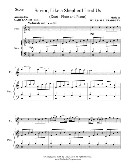 Savior Like A Shepherd Lead Us Duet Flute Piano With Parts Page 2