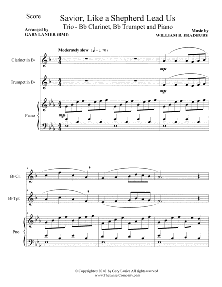 Savior Like A Shepherd Lead Us Trio Bb Clarinet Bb Trumpet Piano With Parts Page 2