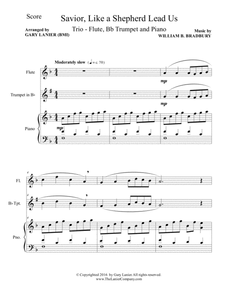 Savior Like A Shepherd Lead Us Trio Flute Bb Trumpet Piano With Parts Page 2