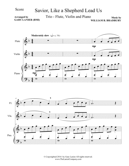 Savior Like A Shepherd Lead Us Trio Flute Violin Piano With Parts Page 2