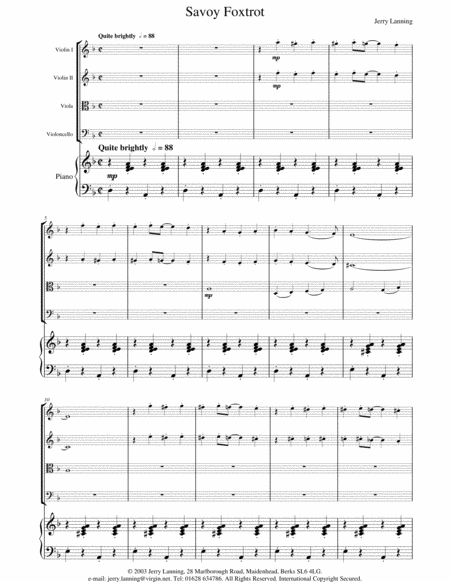 Savoy Foxtrot Easy Piano Quintet Page 2