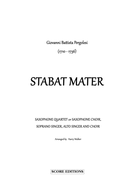 Saxophone Choir Giovanni Battista Pergolesi Stabat Mater Page 2