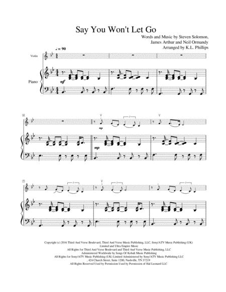 Say You Wont Let Go Violin Solo With Piano Accompaniment Page 2