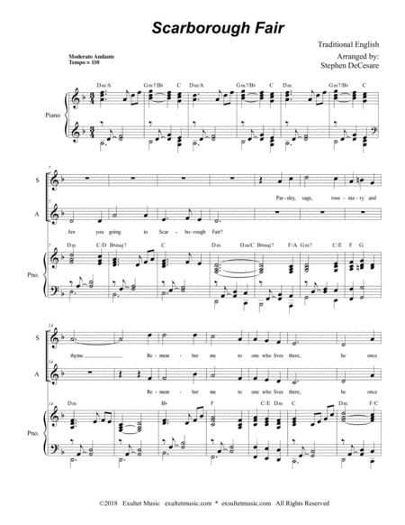 Scarborough Fair Duet For Soprano And Alto Solo Page 2