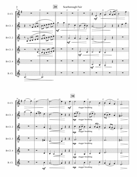 Scarborough Fair For Clarinet Choir Page 2