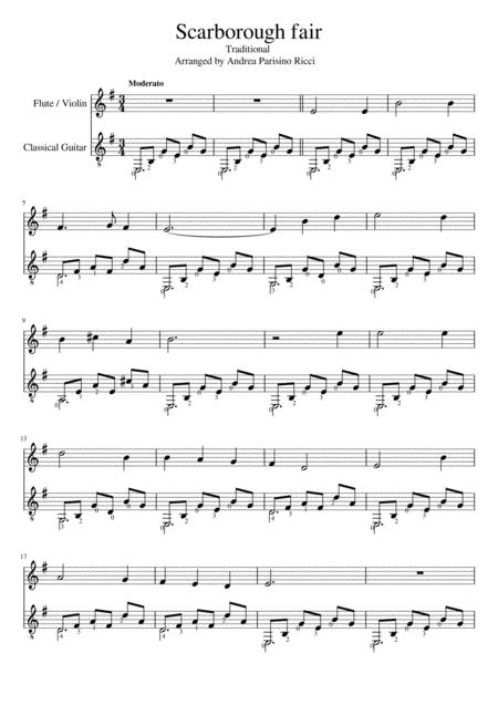 Scarborough Fair For Flute Violin And Guitar Chamber Music Page 2