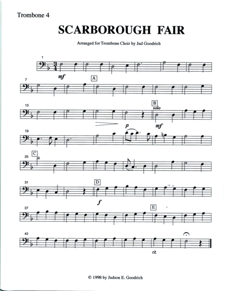 Scarborough Fair For Trombone Quintet Page 2