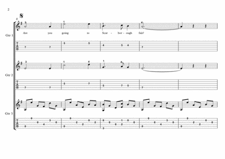 Scarborough Fair Guitar Trio Page 2