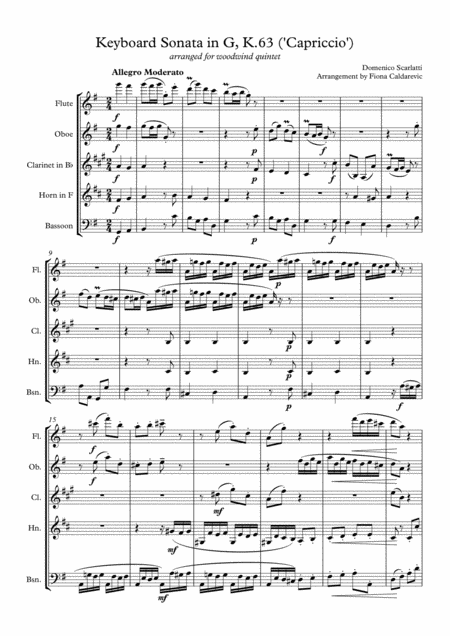 Scarlatti Capriccio Arranged For Woodwind Quintet Page 2