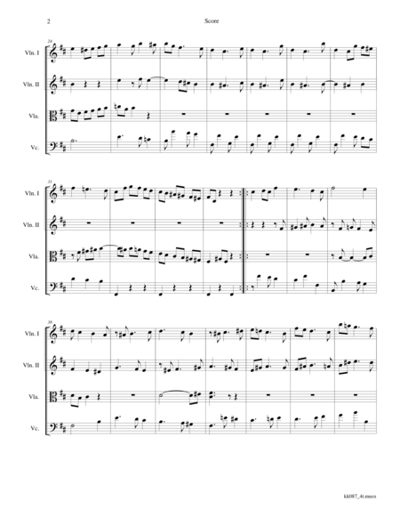 Scarlatti D Sonata In B Minor K 87 Arranged For String Quartet Page 2