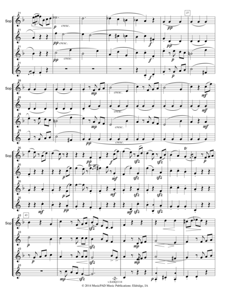 Scherzo Allegro From String Trio Opus 9 No 1 By L Van Beethoven For Mixed Saxophone Quartet Page 2