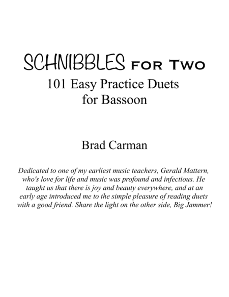 Schnibbles For Two 101 Easy Practice Duets For Band Bassoon Page 2