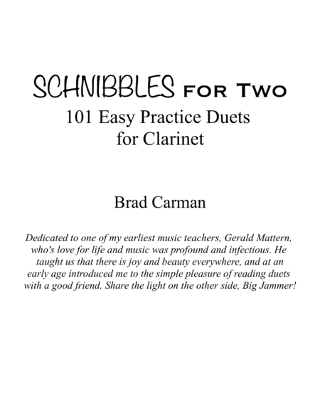 Schnibbles For Two 101 Easy Practice Duets For Band Clarinet Page 2