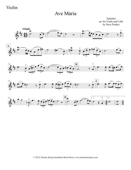 Schubert Ave Maria For Violin And Cello Page 2