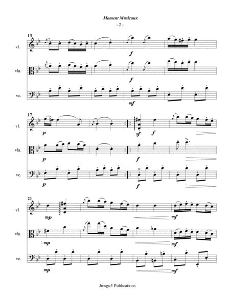 Schubert Moment Musicaux For String Trio Page 2