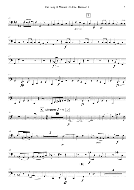 Schubert The Song Of Miriam Op 136 Bassoon 2 Page 2