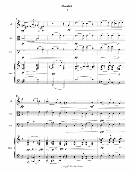 Schumann Abendlied For Piano Quartet Page 2