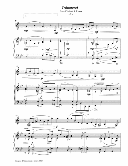 Schumann Trumerei Op 15 No 7 For Bass Clarinet Piano Page 2