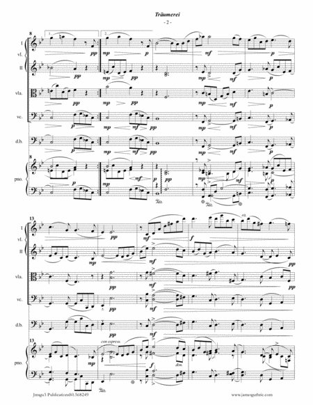 Schumann Trumerei Op 15 No 7 For Piano Sextet Page 2