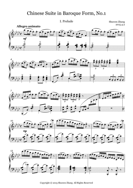 Schuwenn Z Chinese Suite In Baroque Form No 1 Page 2