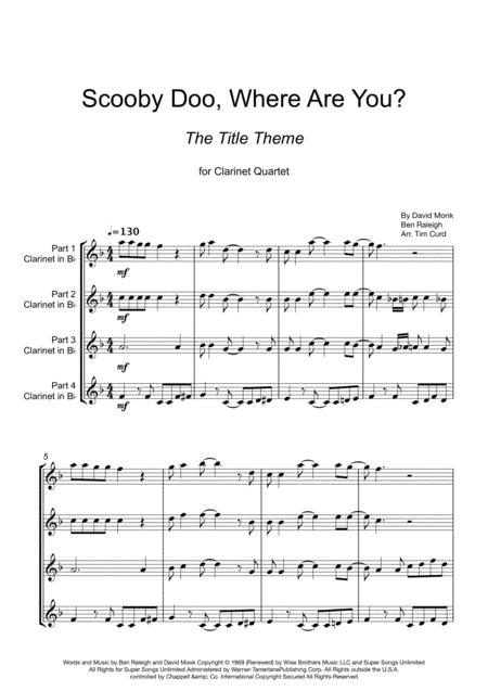 Scooby Doo Where Are You For Clarinet Quartet Page 2