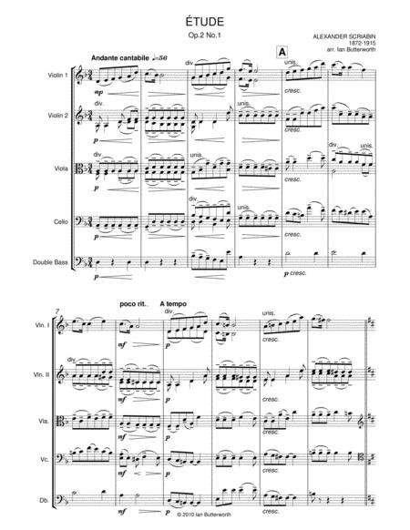 Scriabin Etude Op 2 No 1 For String Orchestra Page 2