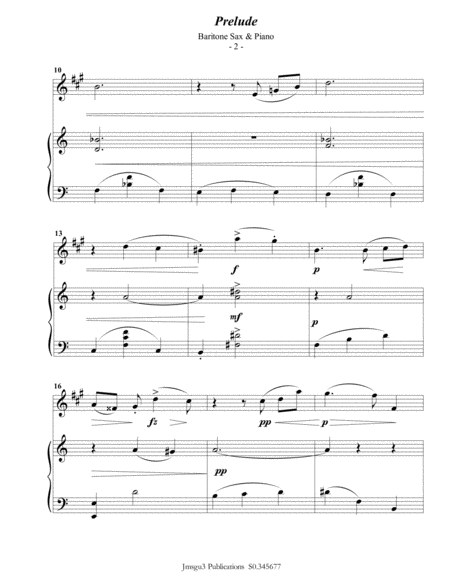 Scriabin Prelude Op 11 No 2 For Baritone Sax Piano Page 2