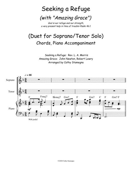 Seeking A Refuge With Amazing Grace Duet For Soprano Tenor Solo Chords Piano Accompaniment Page 2