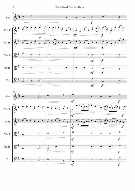 Sei Lob Und Preis Mit Ehren For Cor Anglais And Strings Page 2