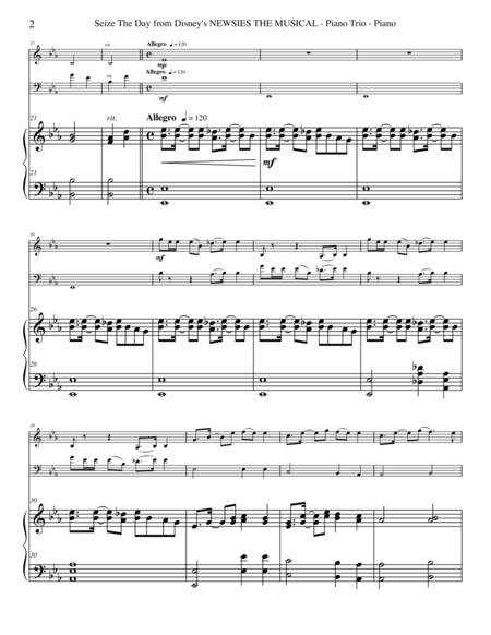 Seize The Day From Disneys Newsies The Musical For Piano Trio Page 2