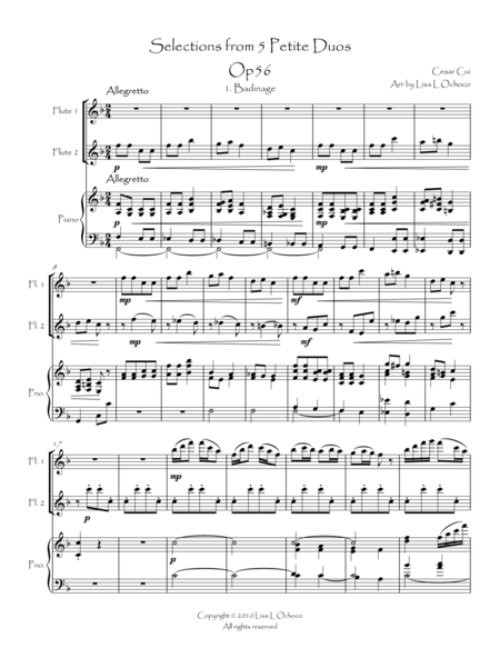 Selections From 5 Petite Duos Op56 For Flute Duet And Piano Page 2