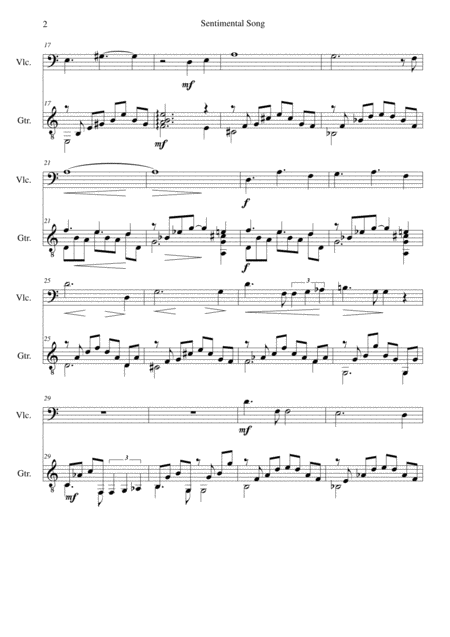 Sentimental Song For Cello And Guitar Page 2