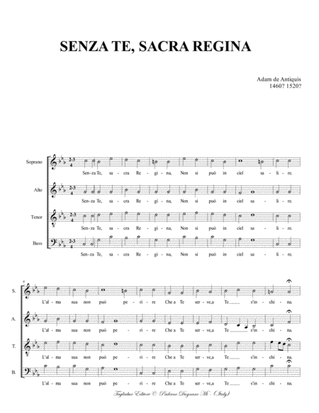 Senza Te Sacra Regina A De Antiquis Satb Page 2