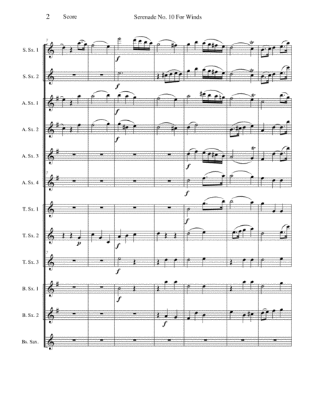 Serenade No 10 For Winds Mvt Ii Menuetto Page 2