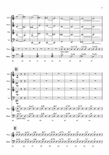 Seriously Sally For String Quartet With Jazz Piano And Bass Page 2