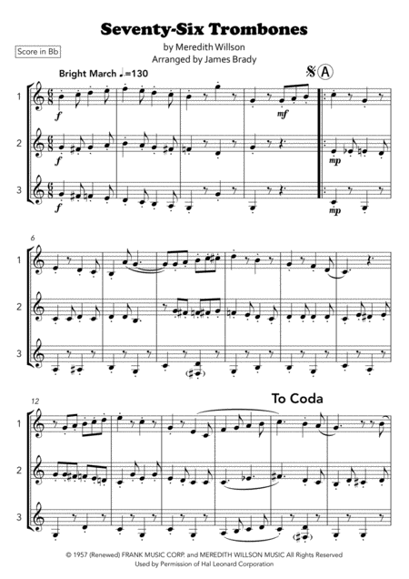 Seventy Six Trombones Easy Trombone Trio Bb Treble Clef Page 2