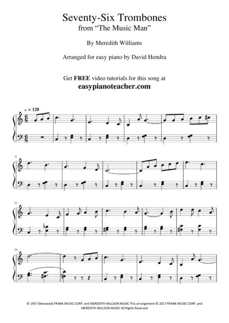 Seventy Six Trombones From The Music Man Very Easy Piano With Free Video Tutorials Page 2