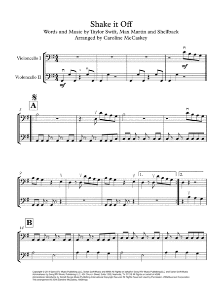 Shake It Off Cello Duet Page 2