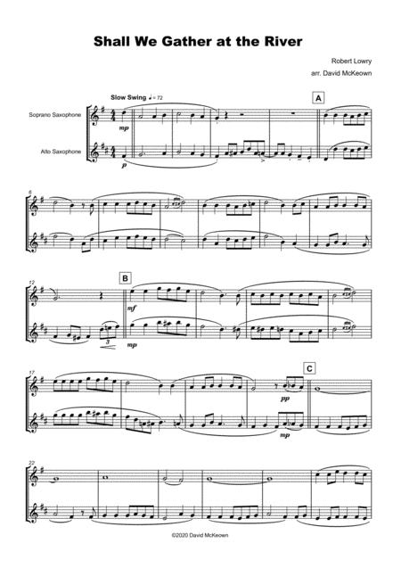 Shall We Gather At The River Gospel Hymn For Soprano And Alto Saxophone Duet Page 2