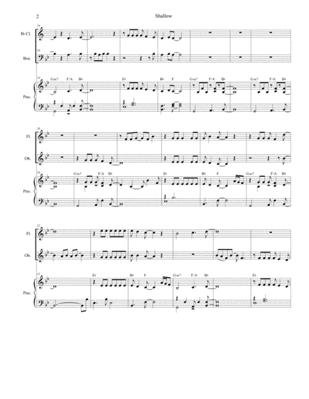 Shallow For Woodwind Quartet And Piano Page 2