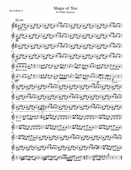 Shape Of You For Accordion Quintet Page 2