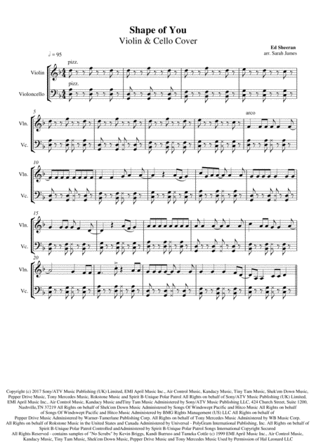 Shape Of You Violin Cello Duet Arrangement By The Chapel Hill Duo Page 2