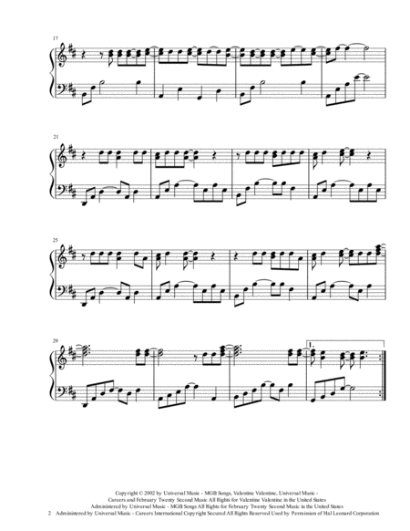 She Will Be Loved Harp Solo Page 2