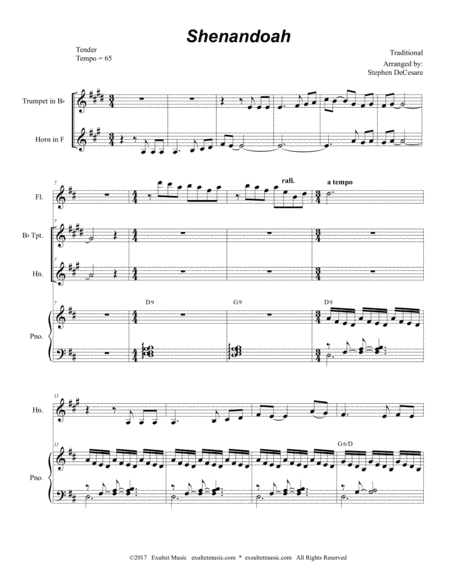 Shenandoah Duet For Bb Trumpet And French Horn Page 2