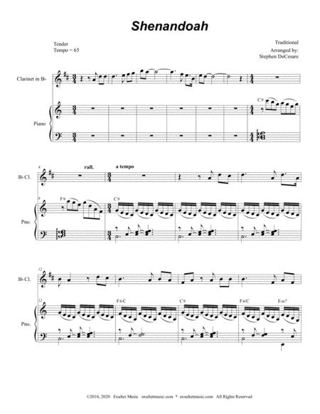 Shenandoah For Bb Clarinet Solo And Piano Page 2