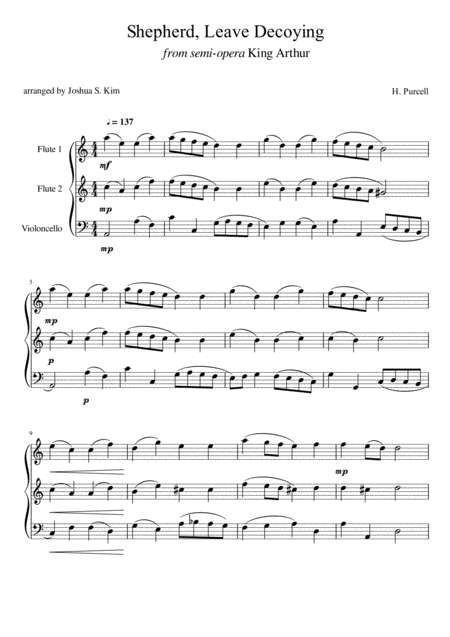 Shepherd Leave Decoying For Trio 2 Flutes Cello Page 2